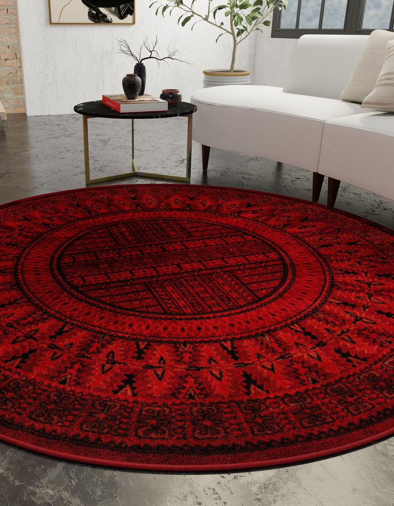 Samarkand Elegance Collection Area Rug - Ark Round Red lifestyle 23
