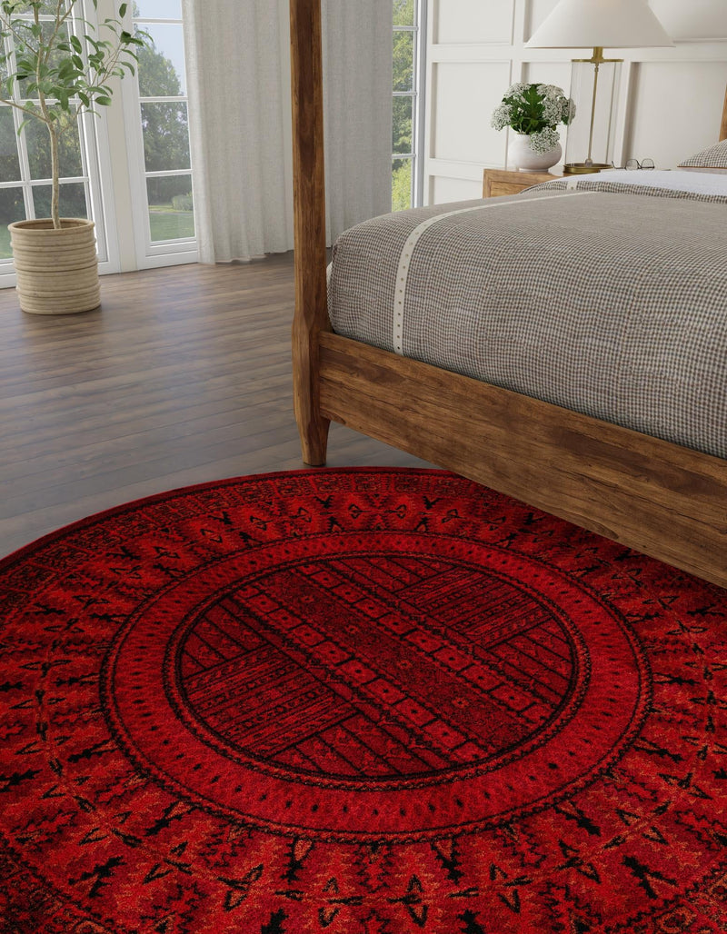 Samarkand Elegance Collection Area Rug - Ark Round Red lifestyle 27