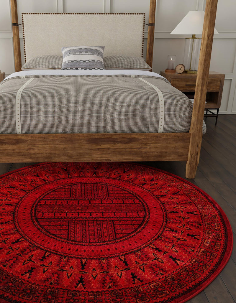 Samarkand Elegance Collection Area Rug - Ark Round Red lifestyle 31