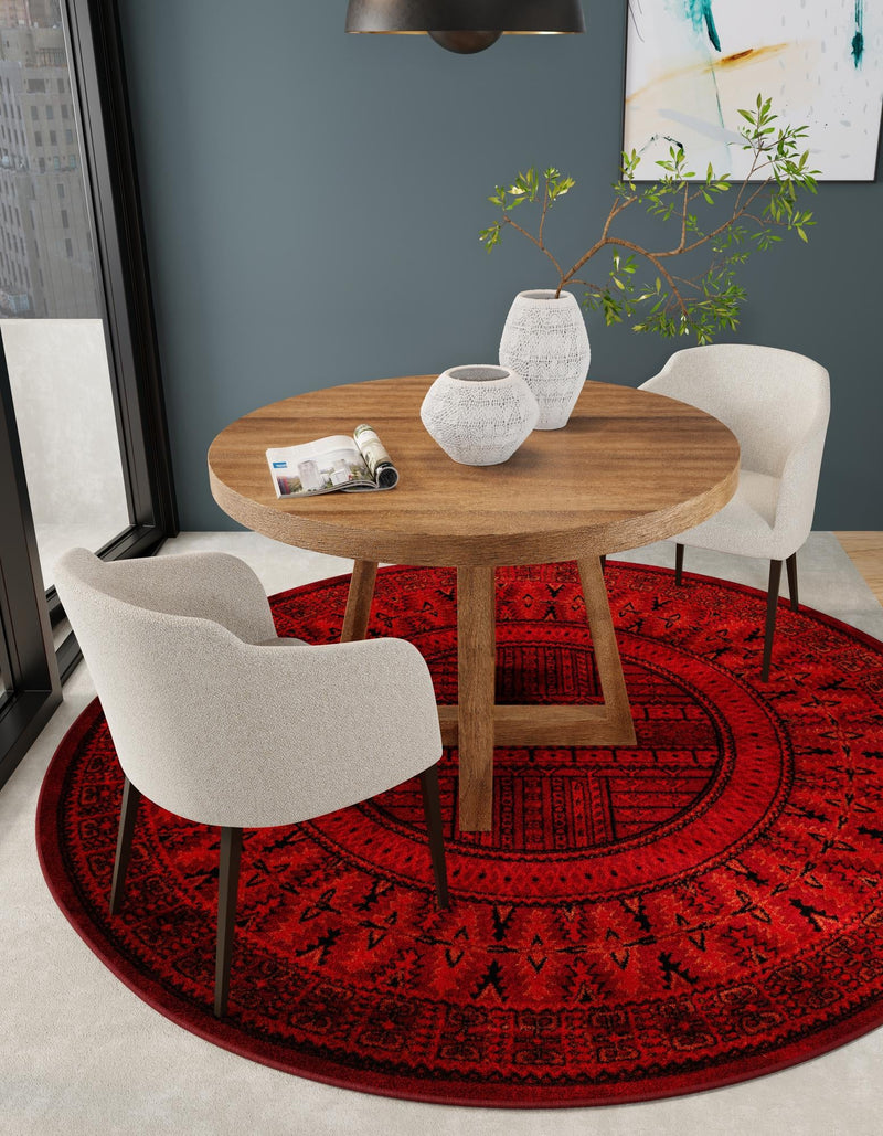 Samarkand Elegance Collection Area Rug - Ark Round Red lifestyle 39