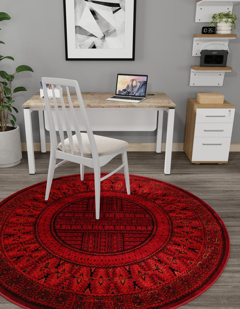 Samarkand Elegance Collection Area Rug - Ark Round Red lifestyle 47