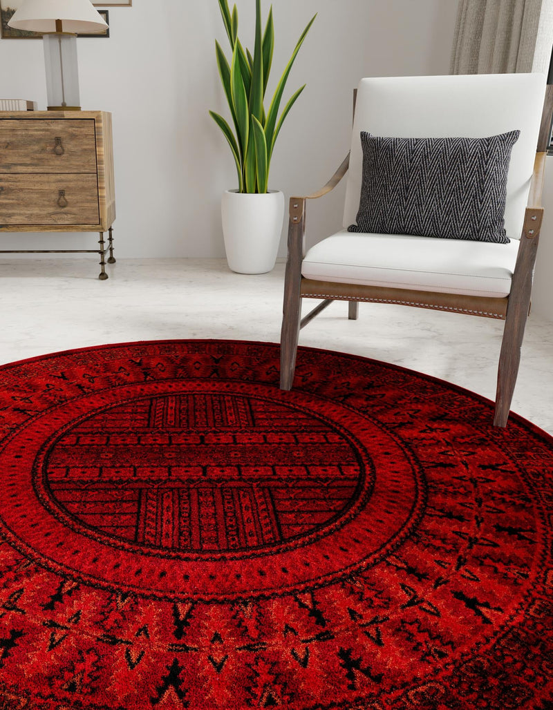 Samarkand Elegance Collection Area Rug - Ark Round Red lifestyle 55
