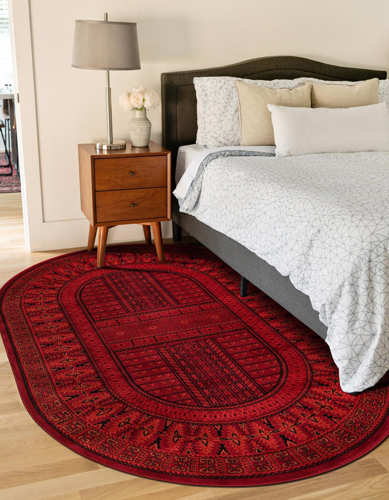 Samarkand Elegance Collection Area Rug - Ark Oval Red lifestyle 33
