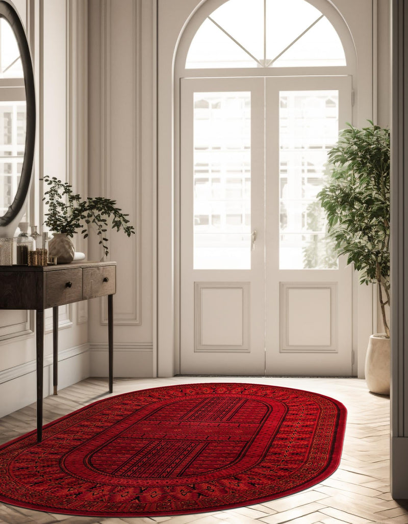 Samarkand Elegance Collection Area Rug - Ark Oval Red lifestyle 37
