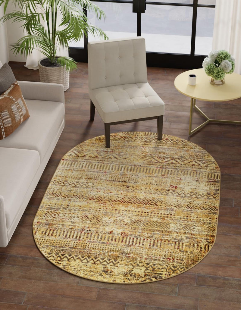 Neptune Elegance Collection Area Rug - Nereid Oval Beige lifestyle 70