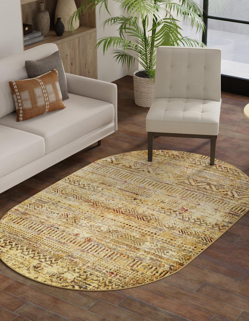 Neptune Elegance Collection Area Rug - Nereid Oval Beige lifestyle 85