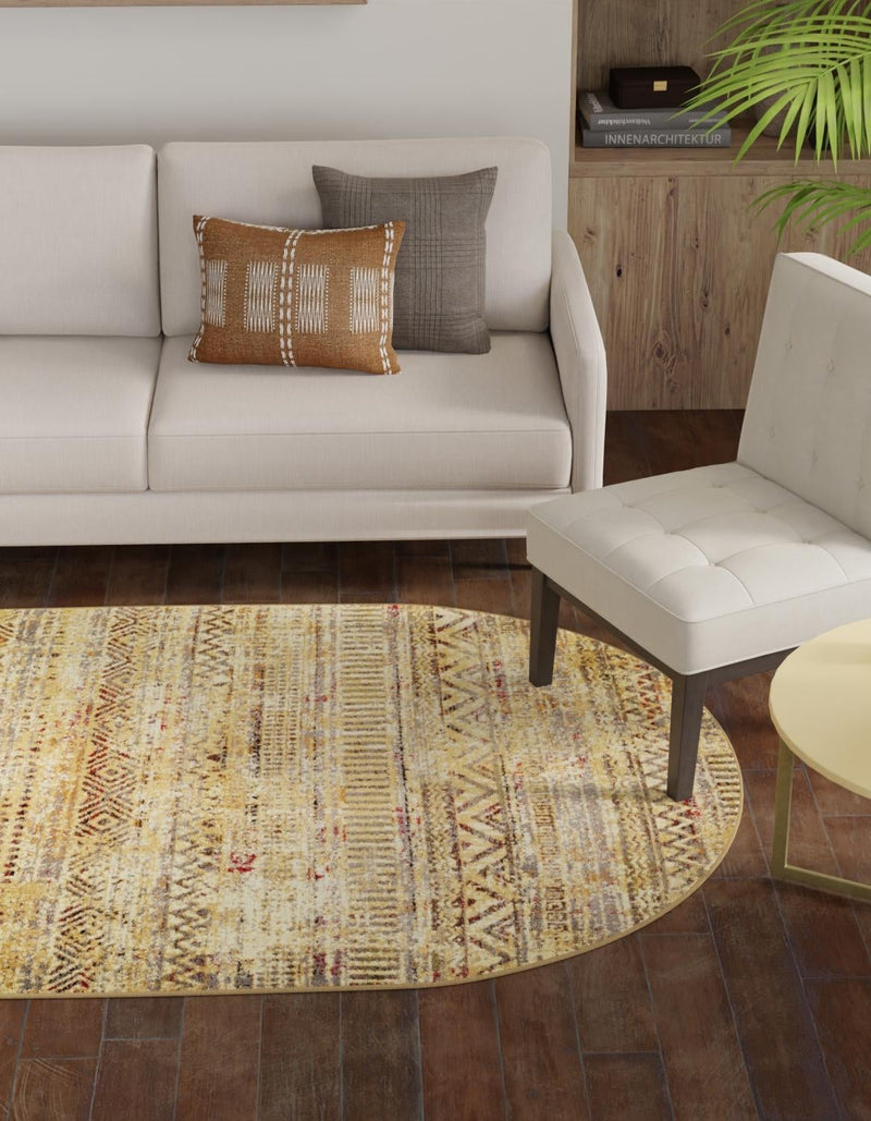Neptune Elegance Collection Area Rug - Nereid Oval Beige lifestyle 88