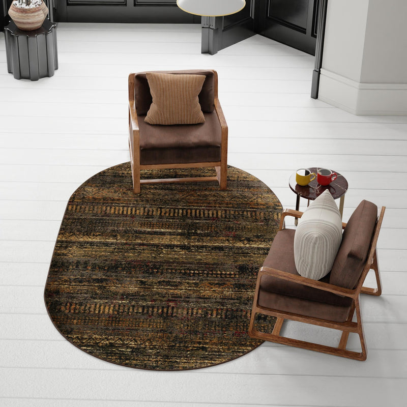 Neptune Elegance Collection Area Rug - Nereid Oval Blue lifestyle 190