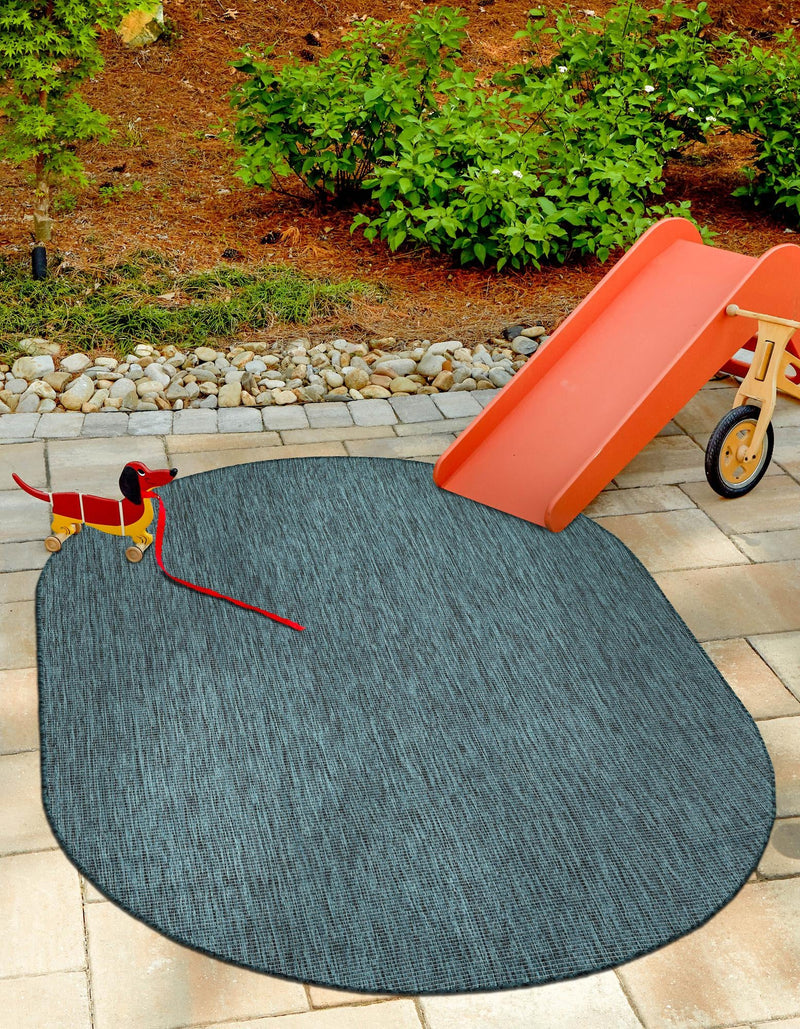 Patio Perfection Collection Area Rug - Veranda (Teal) Oval Teal lifestyle 3