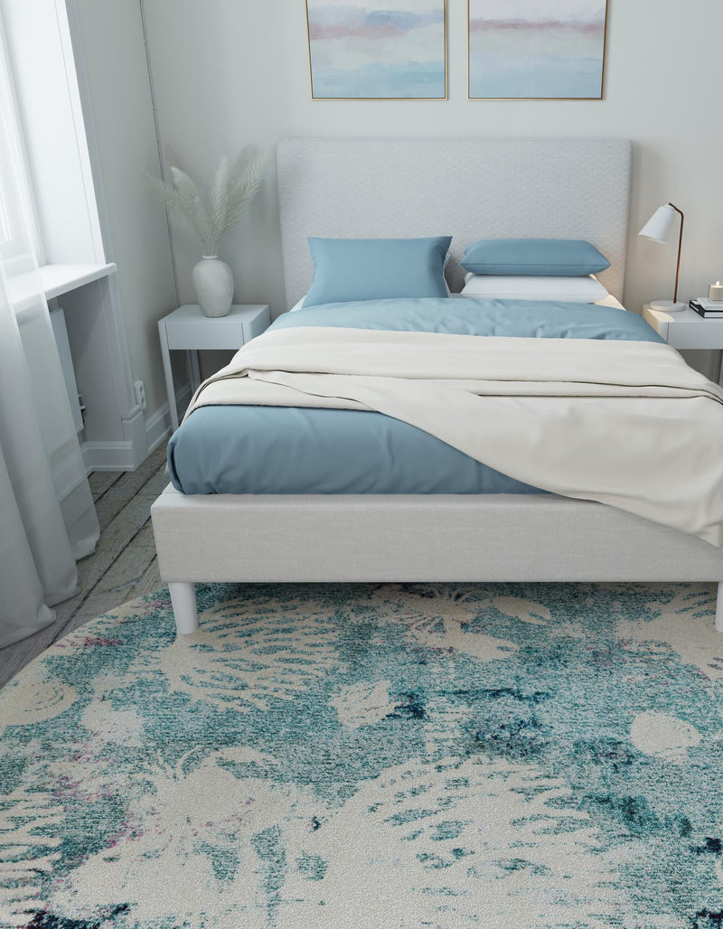 Sorrento Shores Collection Area Rug - Vico Oval Light Blue lifestyle 42