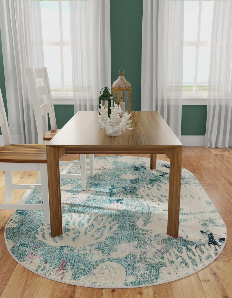 Sorrento Shores Collection Area Rug - Vico Oval Light Blue lifestyle 44