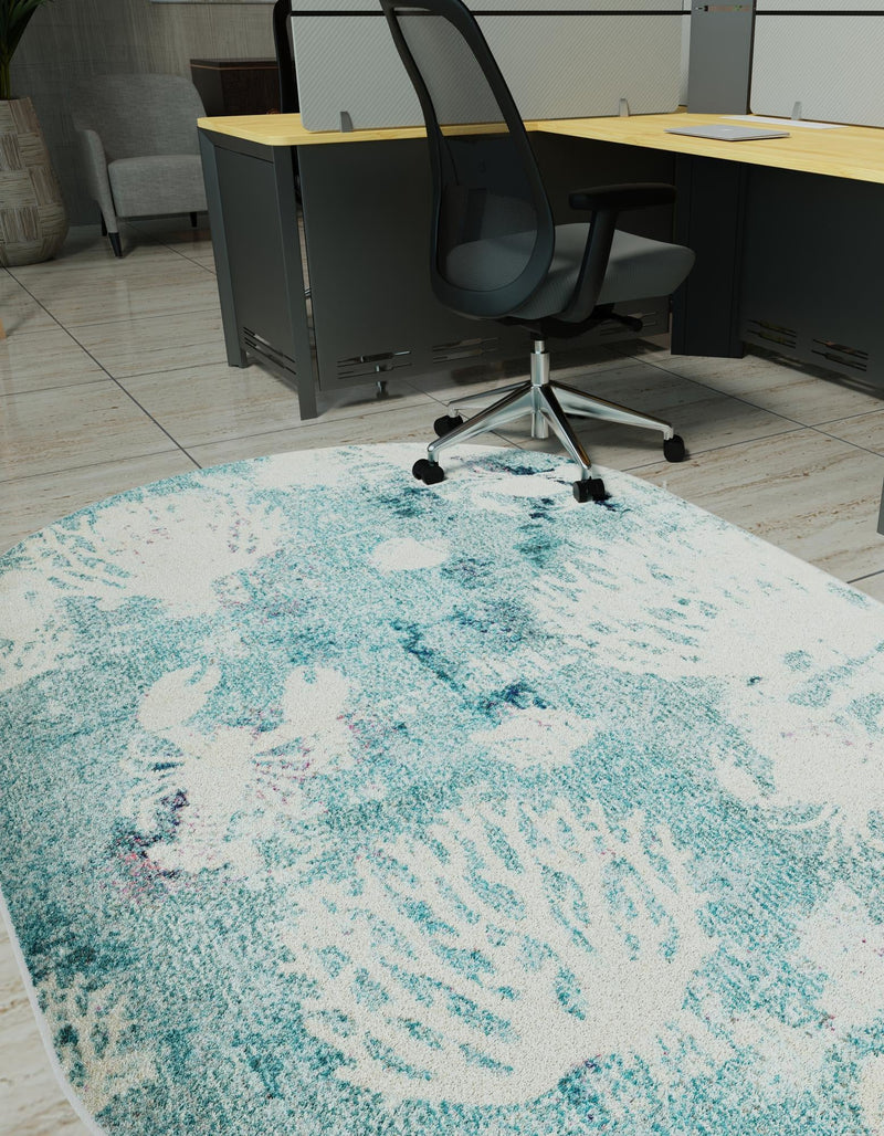 Sorrento Shores Collection Area Rug - Vico Oval Light Blue lifestyle 48