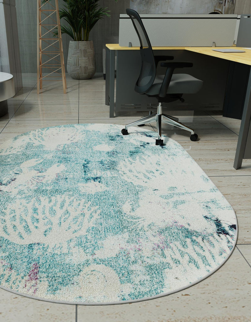 Sorrento Shores Collection Area Rug - Vico Oval Light Blue lifestyle 50