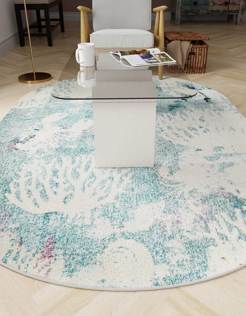 Sorrento Shores Collection Area Rug - Vico Oval Light Blue lifestyle 54