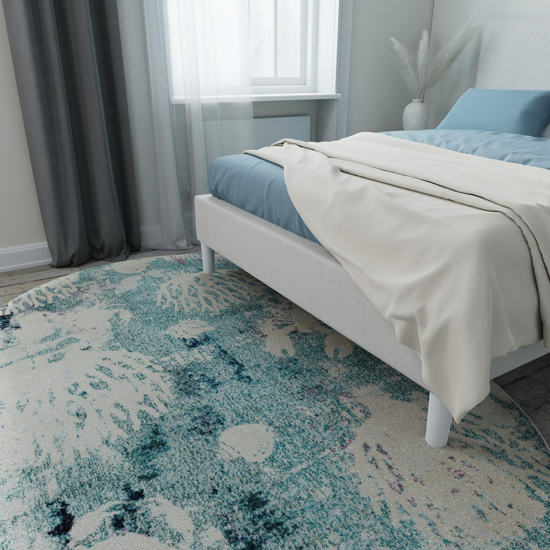 Sorrento Shores Collection Area Rug - Vico Oval Light Blue lifestyle 98