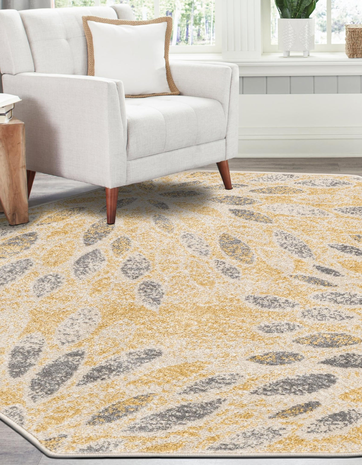 Savannah Elegance Collection Area Rug - Riverfront Octagon Yellow lifestyle 91