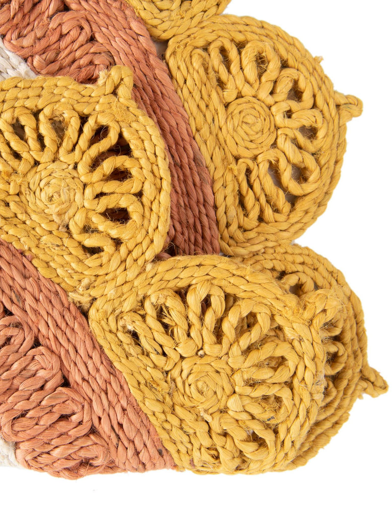 Woven Seaside Jute Collection Area Rug - Coastalhaven (Sunflower Yellow) Round Sunflower Yellow lifestyle 16
