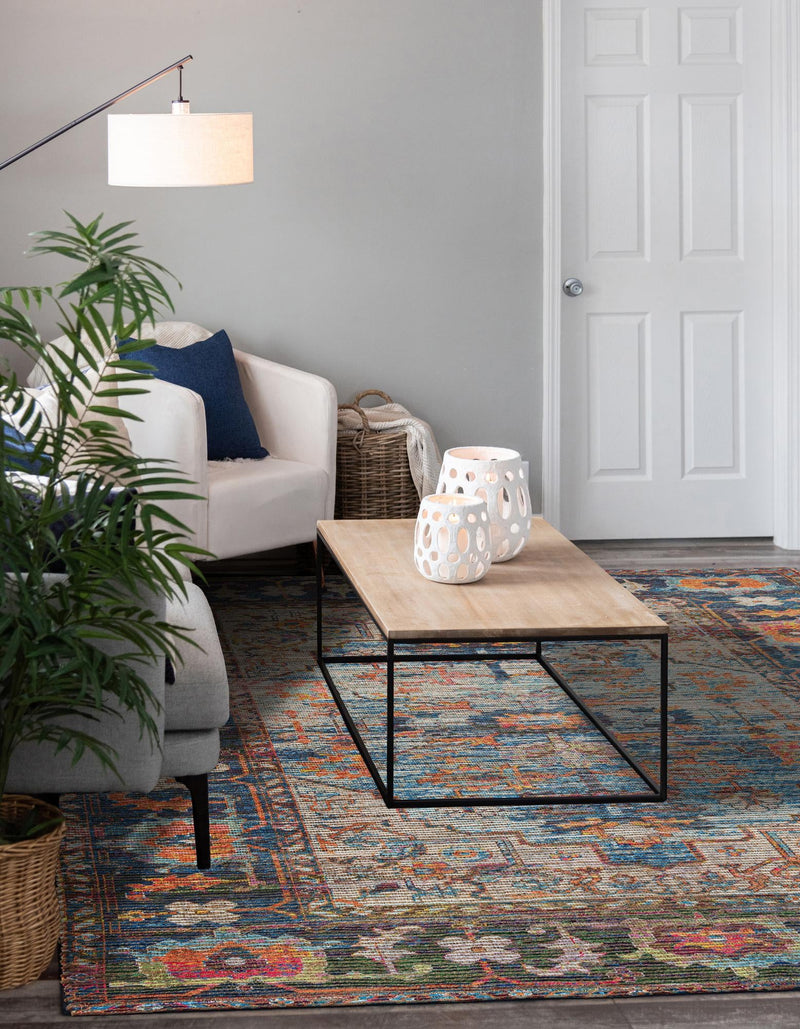 Desert Weave Jute Collection Area Rug - Atacama Square Multi lifestyle 29
