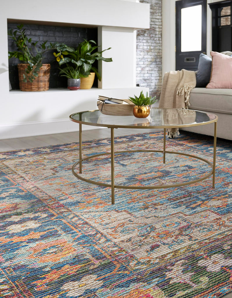 Desert Weave Jute Collection Area Rug - Atacama Square Multi lifestyle 31