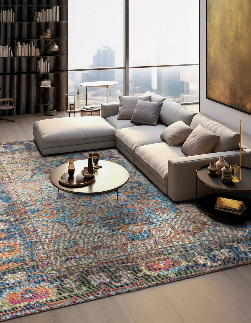 Desert Weave Jute Collection Area Rug - Atacama Square Multi lifestyle 33