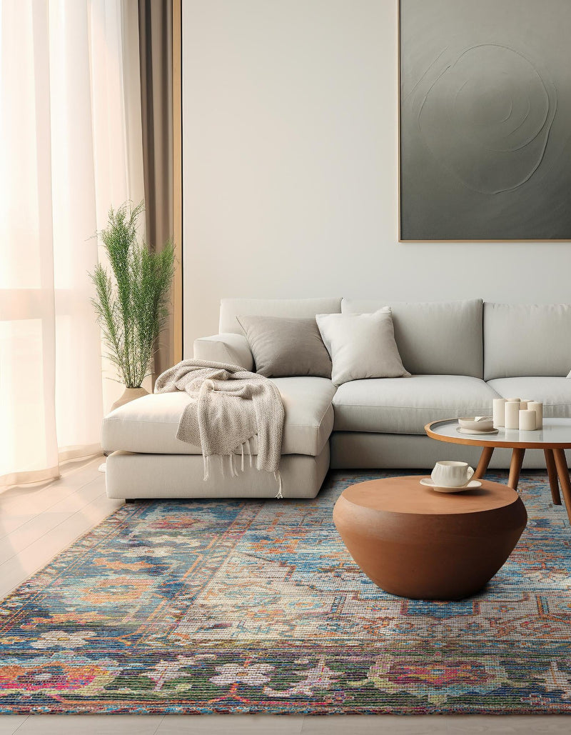 Desert Weave Jute Collection Area Rug - Atacama Square Multi lifestyle 35