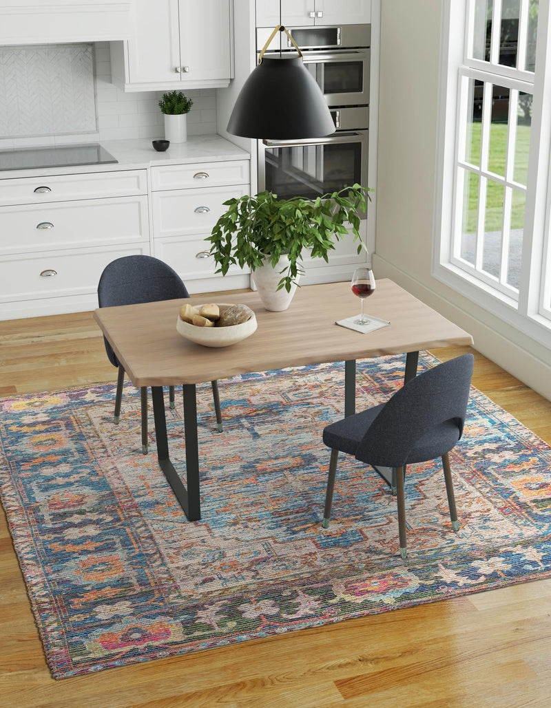 Desert Weave Jute Collection Area Rug - Atacama Square Multi lifestyle 37