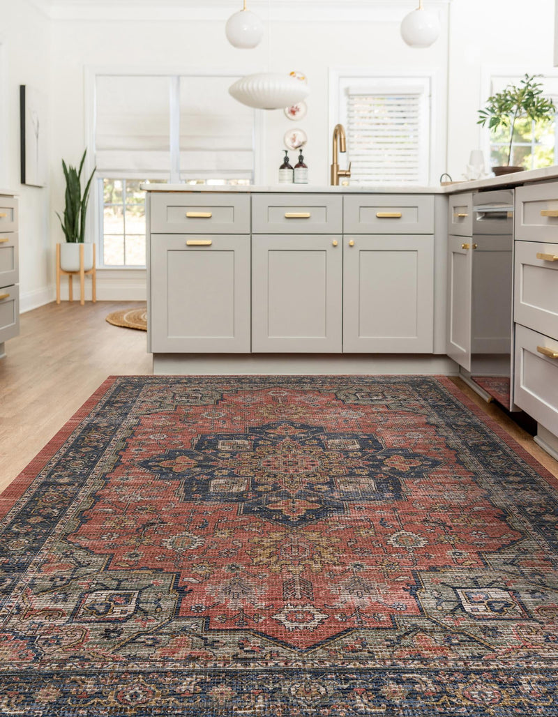 Desert Weave Jute Collection Area Rug - Negev Rectangle Antique Red lifestyle 3