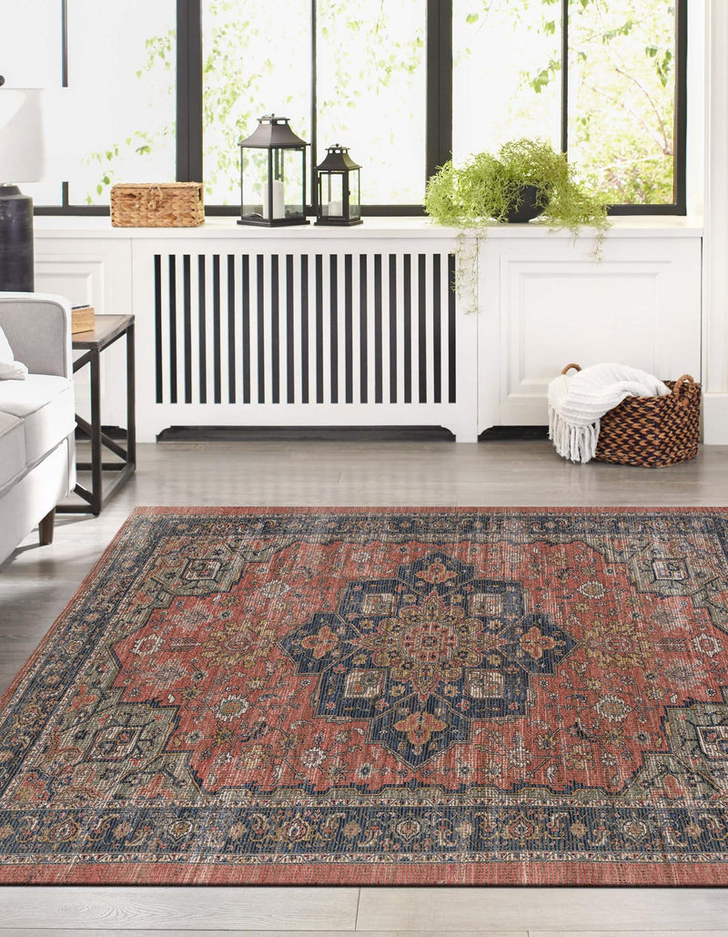 Desert Weave Jute Collection Area Rug - Negev Rectangle Antique Red lifestyle 4