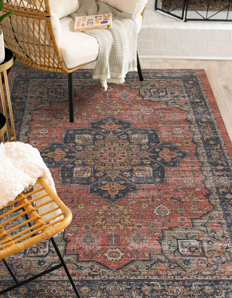 Desert Weave Jute Collection Area Rug - Negev Rectangle Antique Red lifestyle 9