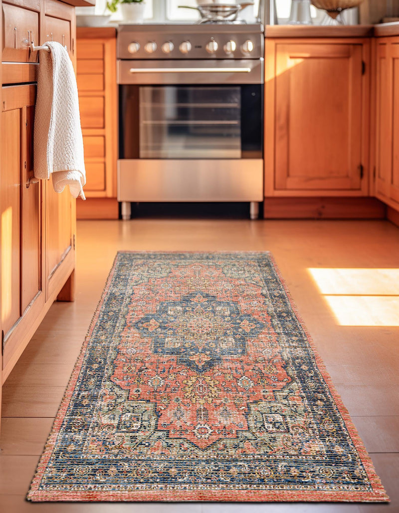 Desert Weave Jute Collection Area Rug - Negev Runner Antique Red lifestyle 26