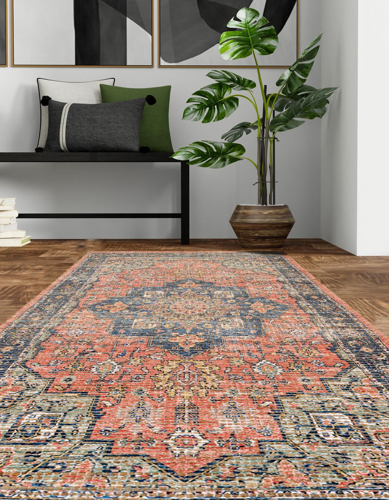 Desert Weave Jute Collection Area Rug - Negev Runner Antique Red lifestyle 28