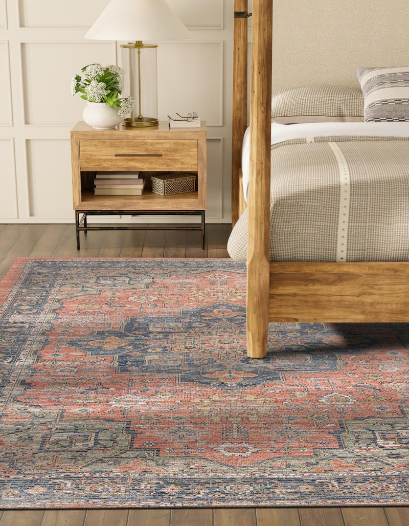 Desert Weave Jute Collection Area Rug - Negev Square Antique Red lifestyle 31