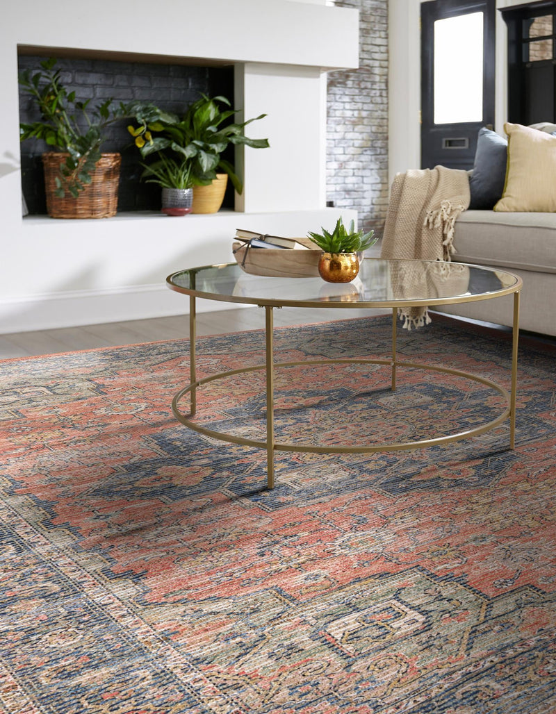 Desert Weave Jute Collection Area Rug - Negev Square Antique Red lifestyle 33