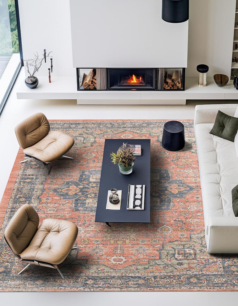 Desert Weave Jute Collection Area Rug - Negev Square Antique Red lifestyle 35