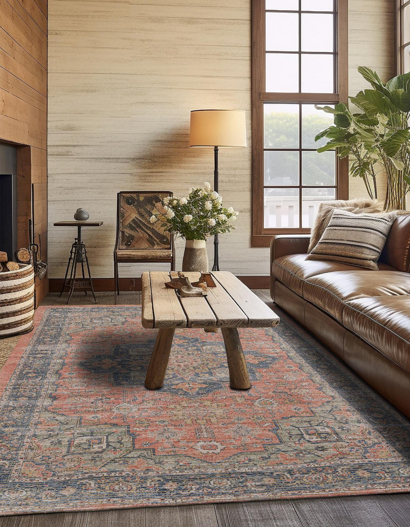Desert Weave Jute Collection Area Rug - Negev Square Antique Red lifestyle 39