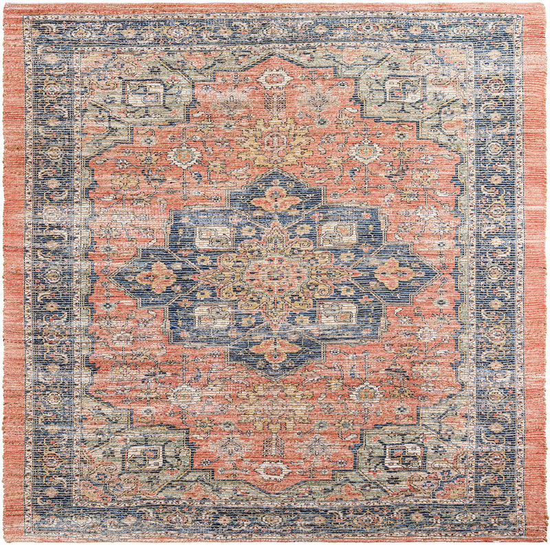 Desert Weave Jute Collection Area Rug - Negev Square Antique Red lifestyle 25