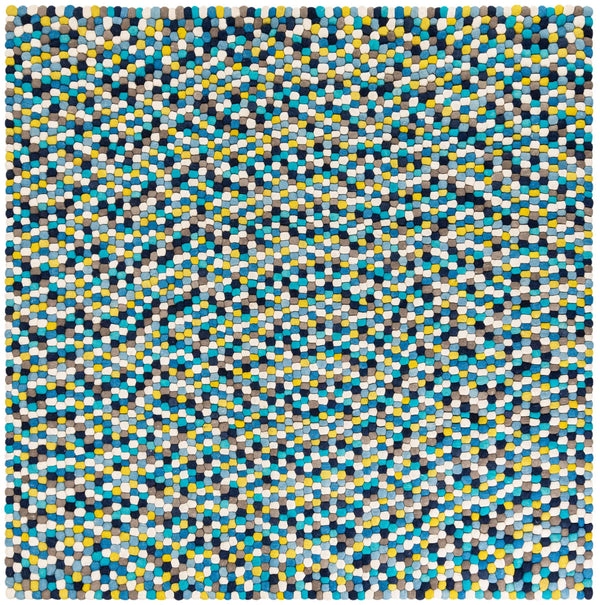Wool Sphere Alley Collection Area Rug - Sphereville (Blue) Square Blue lifestyle 14