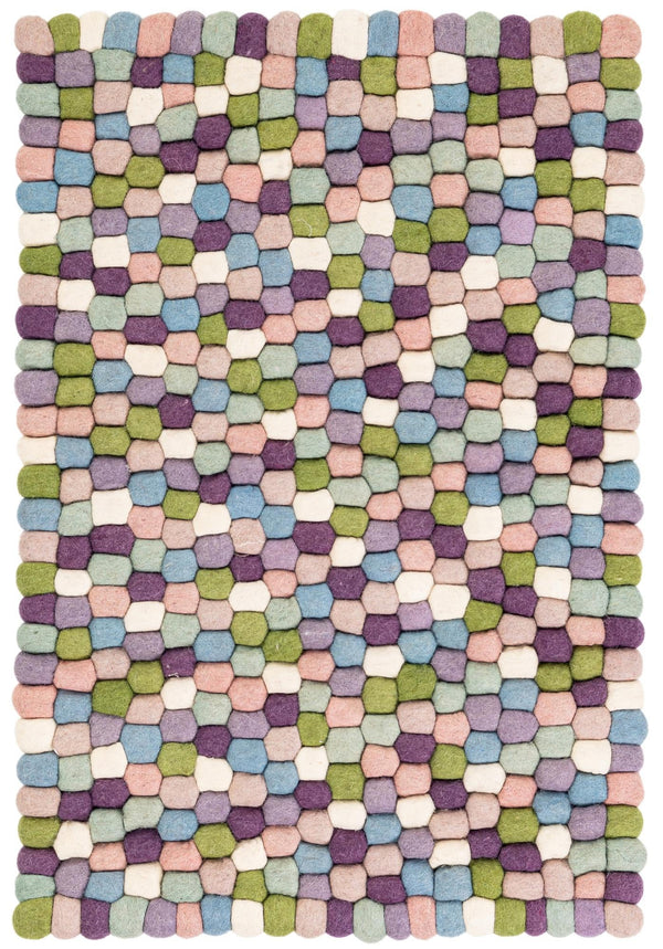 Wool Sphere Alley Collection Area Rug - Sphereville (Pink and Purple) Rectangle Pink and Purple Main