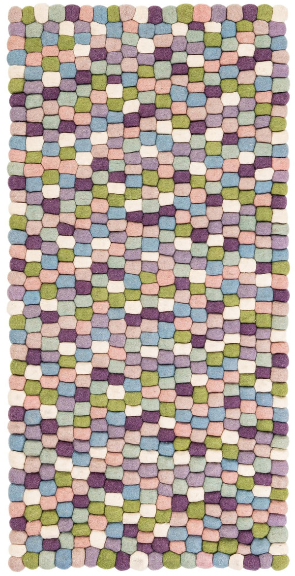 Wool Sphere Alley Collection Area Rug - Sphereville (Pink and Purple) Runner Pink and Purple lifestyle 13