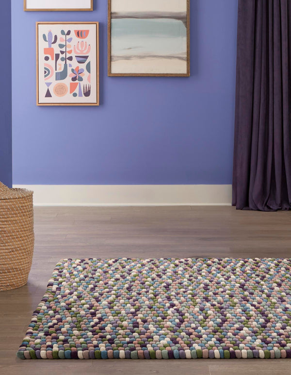 Woolen Sphere Collection Area Rug - Sphereville (Pink and Purple) Rectangle Pink and Purple lifestyle 5