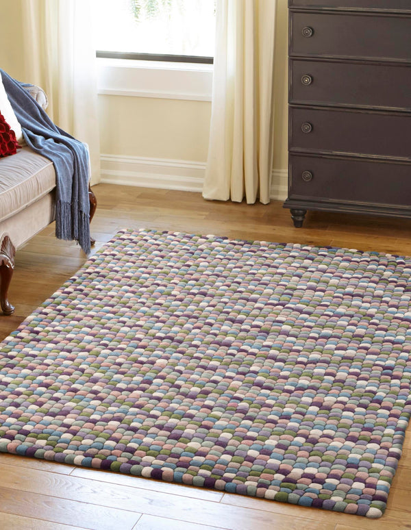 Woolen Sphere Collection Area Rug - Sphereville (Pink and Purple) Rectangle Pink and Purple lifestyle 6
