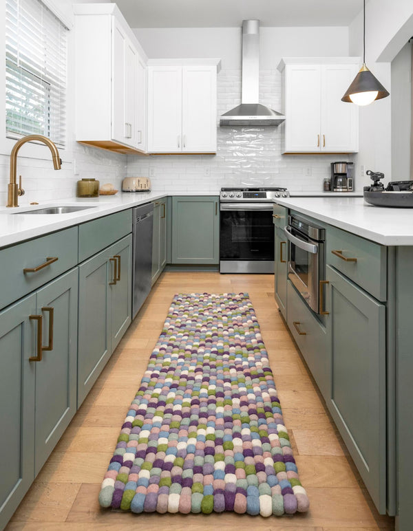 Woolen Sphere Collection Area Rug - Sphereville (Pink and Purple) Runner Pink and Purple lifestyle 25
