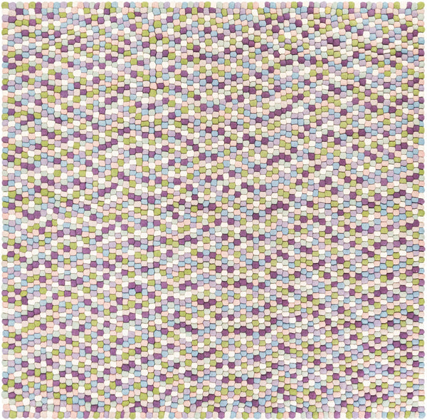Wool Sphere Alley Collection Area Rug - Sphereville (Pink and Purple) Square Pink and Purple lifestyle 14