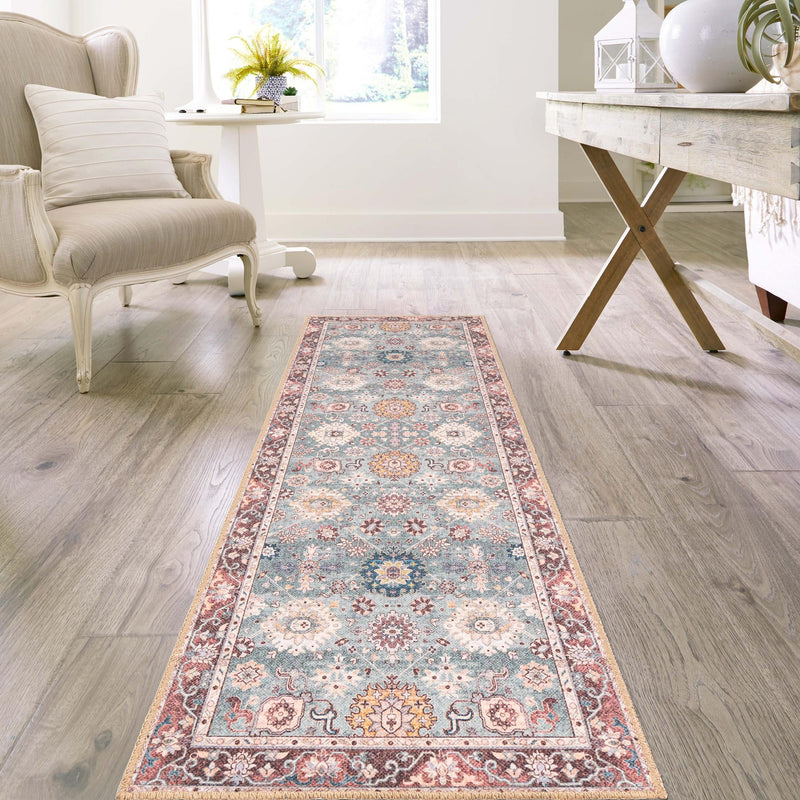 Heritage Elegance Collection Area Rug - Himeji Runner Green lifestyle 126