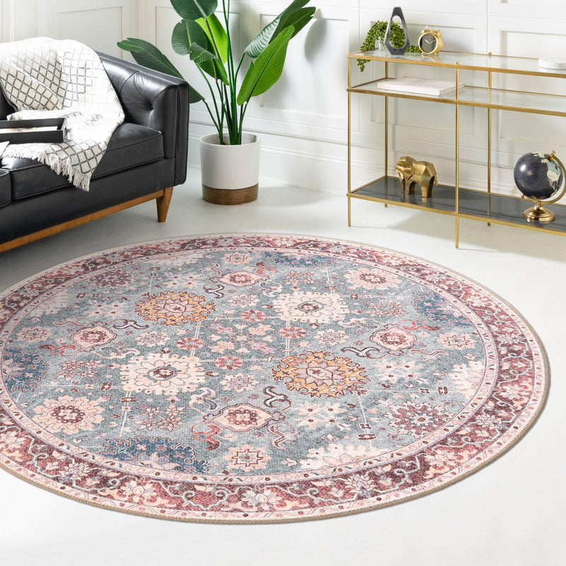 Heritage Elegance Collection Area Rug - Himeji Round Green lifestyle 159