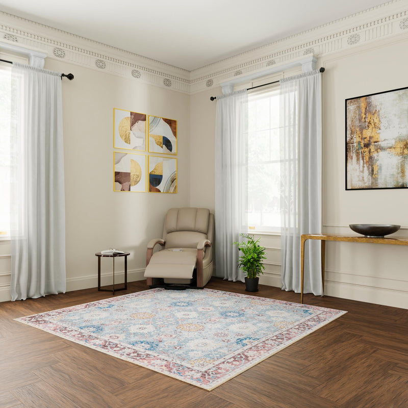 Heritage Elegance Collection Area Rug - Himeji Square Green lifestyle 172