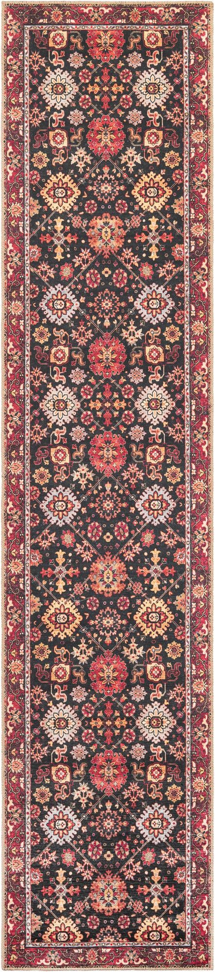 Heritage Elegance Collection Area Rug - Himeji Runner Black lifestyle 56