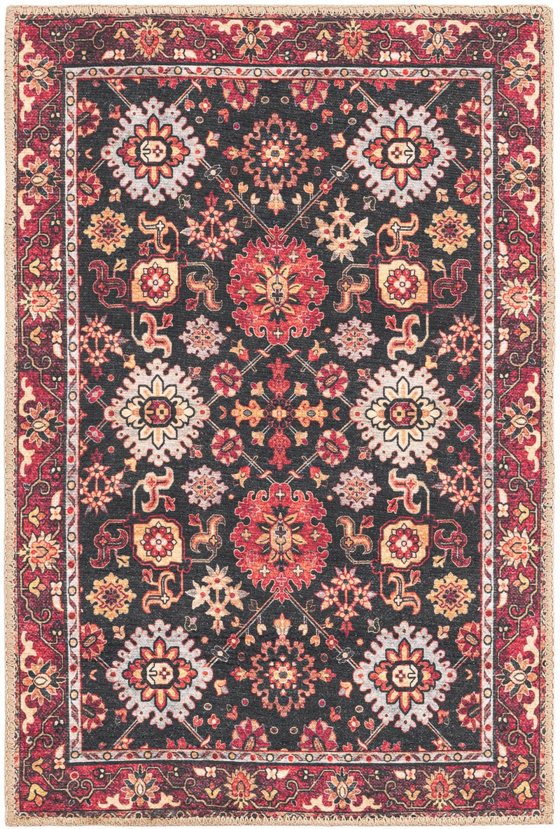 Heritage Elegance Collection Area Rug - Himeji Rectangle Black lifestyle 2