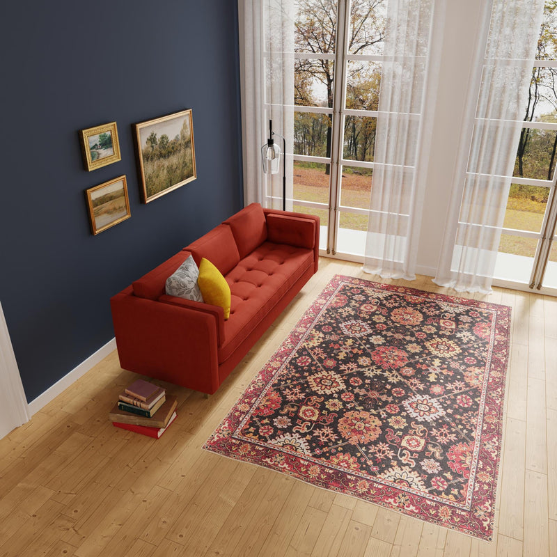 Heritage Elegance Collection Area Rug - Himeji Rectangle Black lifestyle 44