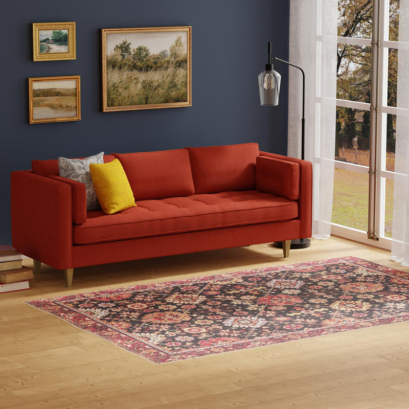 Heritage Elegance Collection Area Rug - Himeji Rectangle Black lifestyle 47